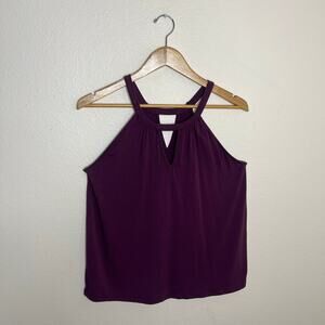 Market and Spruce Deep Berry Halter Tank Small